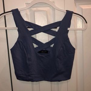 Solemio Los Angeles Crop Top with Crossed neck